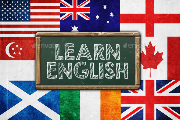 Learn English - vintage background concept