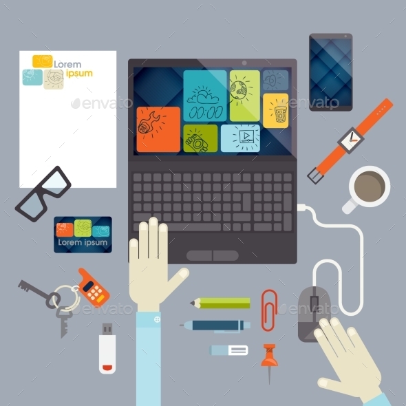 GraphicRiver Flat Design Elements 9069923 GraphicRiver Flat Design Elements 9069923