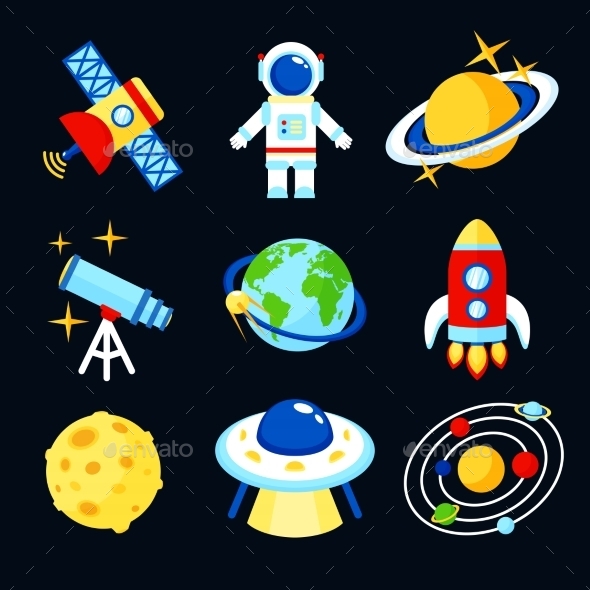 Space Icons Set (Web Elements)