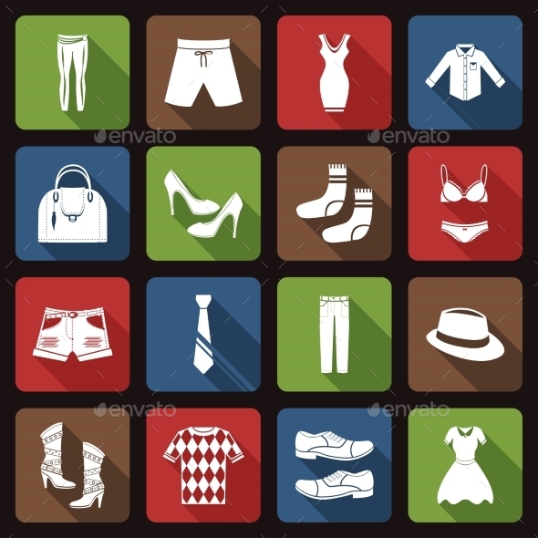 Clothes Icons Set Flat (Retail)