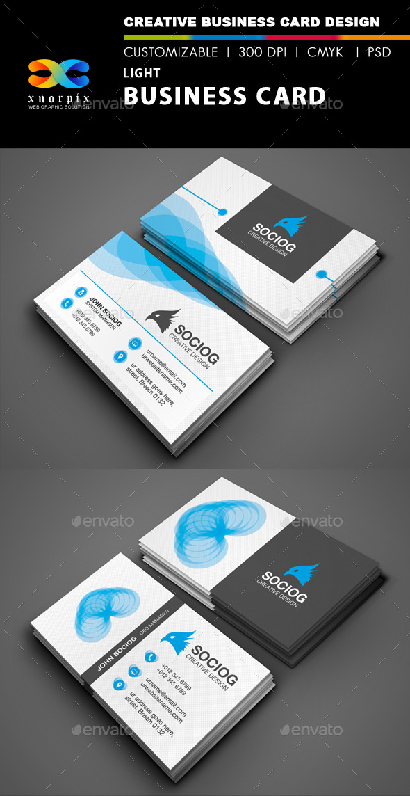 GraphicRiver Light Business Card 9070066 GraphicRiver Light Business Card 9070066