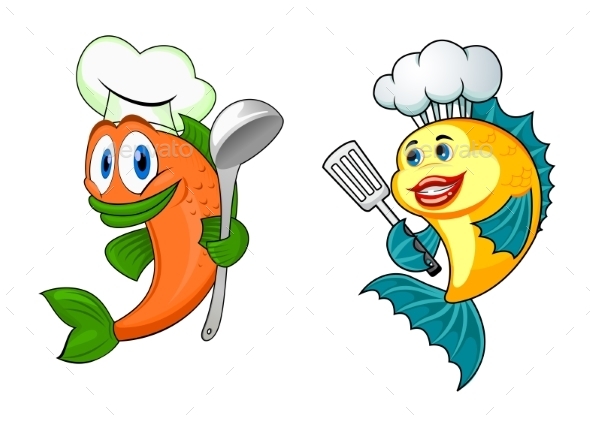 GraphicRiver Cartoon Chef Fish Characters 9071337 GraphicRiver Cartoon Chef Fish Characters 9071337
