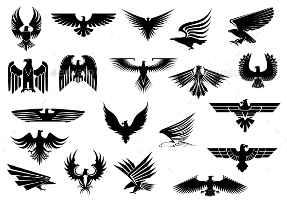 GraphicRiver Heraldic Eagles Falcons and Hawks Set 9071377 GraphicRiver Heraldic Eagles Falcons and Hawks Set 9071377