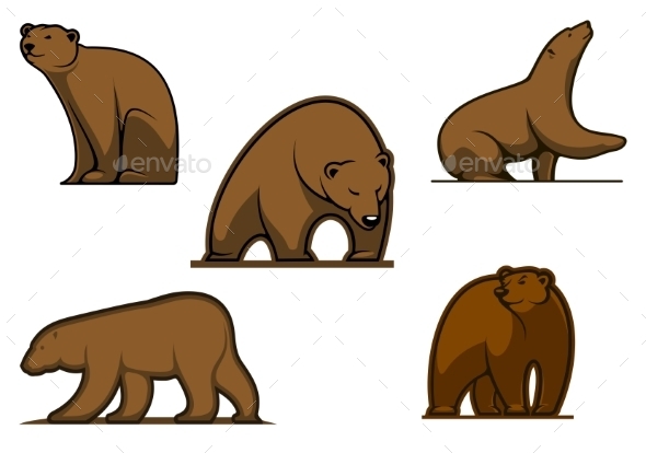 GraphicRiver Brown Colored Bear Characters 9071394 GraphicRiver Brown Colored Bear Characters 9071394