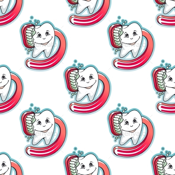 GraphicRiver Cartoon Tooth and Brush Seamless Pattern 9071401 GraphicRiver Cartoon Tooth and Brush Seamless Pattern 9071401
