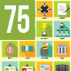 75 Business Flat Icons Long Shadow
