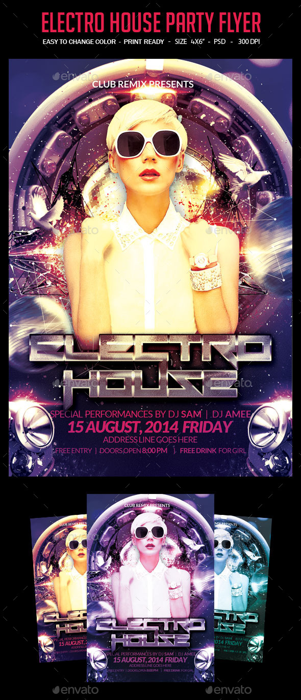 Electro House Party Flyer (Clubs & Parties)