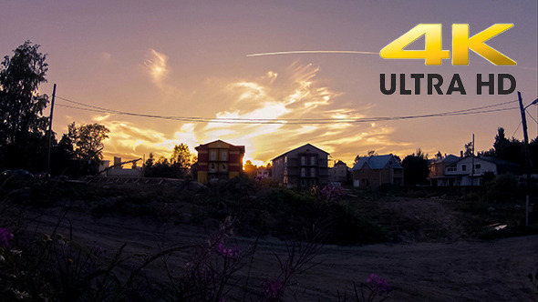 Sunset cityscape with running clouds 4K timelapse Sunset cityscape with running clouds 4K timelapse