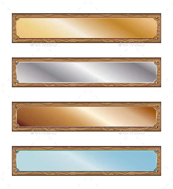 GraphicRiver Metal Plates with Wood Frames 9074790 GraphicRiver Metal Plates with Wood Frames 9074790