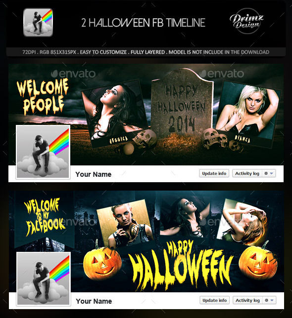2 Halloween FB Timeline 万圣节页头展示