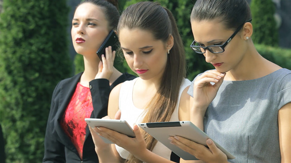 Successful Business Woman And View The Results Successful Business Woman And View The Results