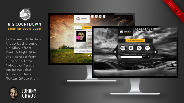 BIG Countdown Fullscreen Coming Soon Page BIG Countdown Fullscreen Coming Soon Page