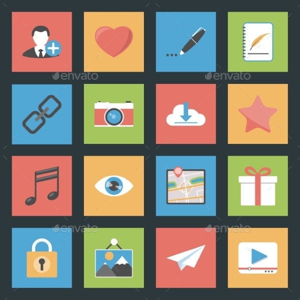 GraphicRiver Socia Media Web Flat Icons Set 9081074 GraphicRiver Socia Media Web Flat Icons Set 9081074