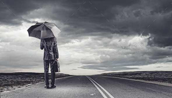 Businessman on road (Misc) Photo Download