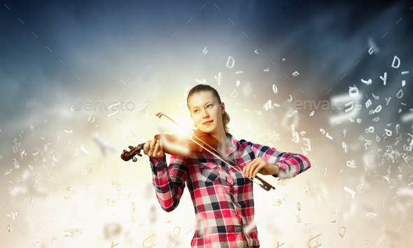 Girl with violin (Misc) Photo Download