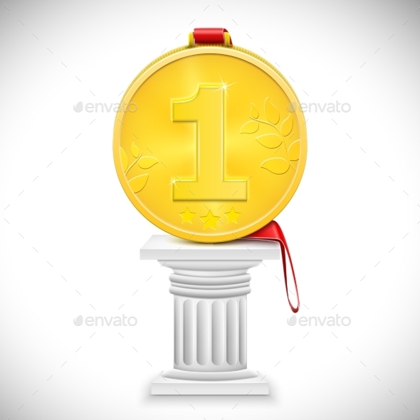 GraphicRiver Golden Medal With Ribbon On Column 9084982 GraphicRiver Golden Medal With Ribbon On Column 9084982