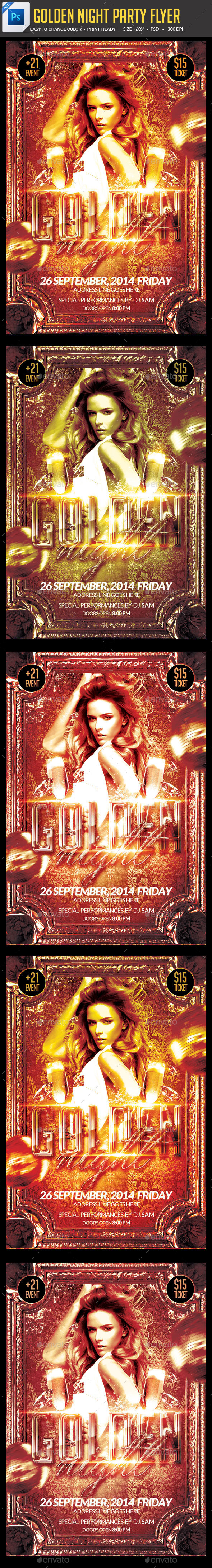 GraphicRiver Golden Night Party Flyer 9085885 GraphicRiver Golden Night Party Flyer 9085885