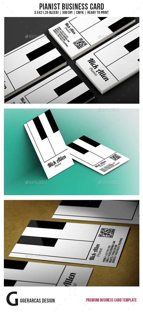 Pianist Business Card Pianist Business Card