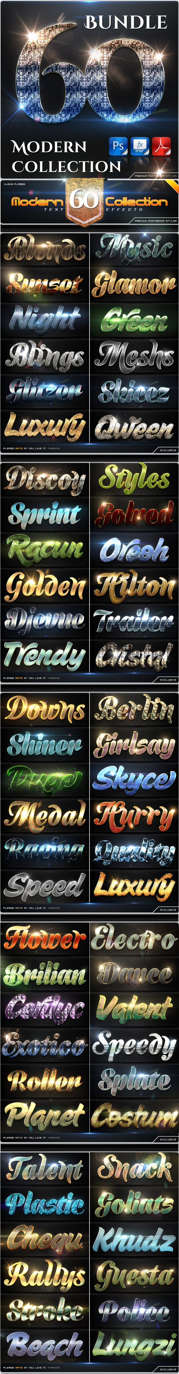GraphicRiver 60 Modern Collection Text Effect Styles Bundle 9087182 GraphicRiver 60 Modern Collection Text Effect Styles Bundle 9087182