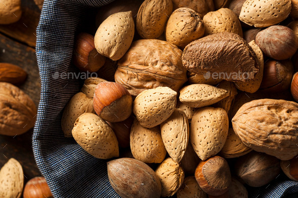 Assortment of Whole Raw Mixed Nuts (Misc) Photo Download