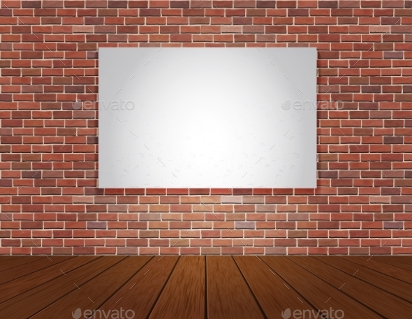 Brick Wall and Wood Floor Background (Backgrounds)