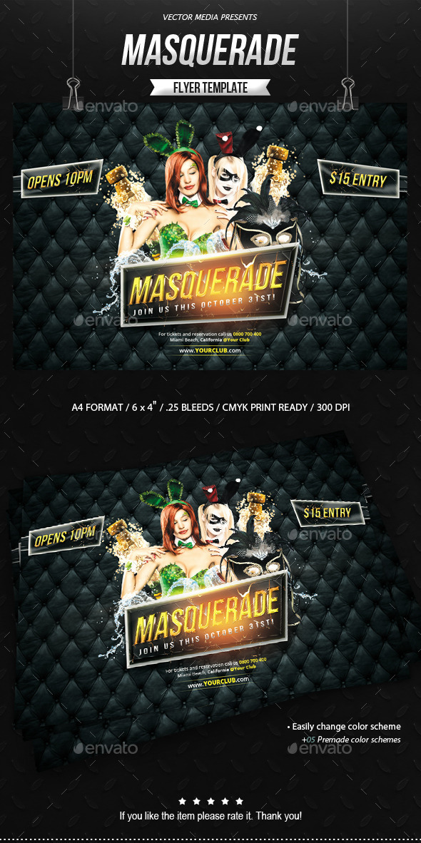 Masquerade - Flyer (Clubs & Parties)