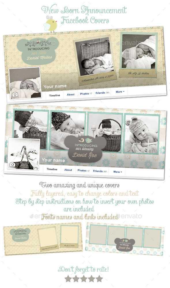 GraphicRiver New Born Announcement Facebook Covers 9090069 GraphicRiver New Born Announcement Facebook Covers 9090069