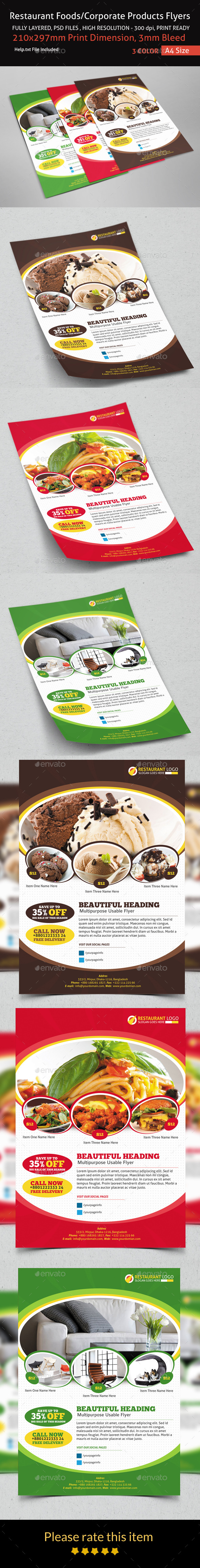 Restaurant Foods/Corporate Products Flyers (Corporate)