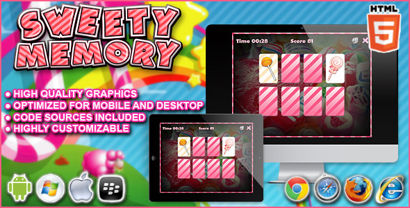 CodeCanyon Sweety Memory HTML5 Game 9091974 CodeCanyon Sweety Memory HTML5 Game 9091974