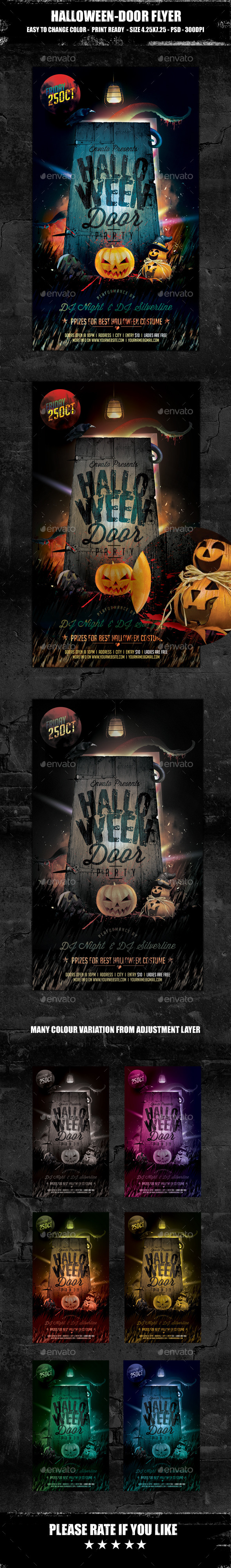 Halloween Door Party Flyer (Clubs & Parties)