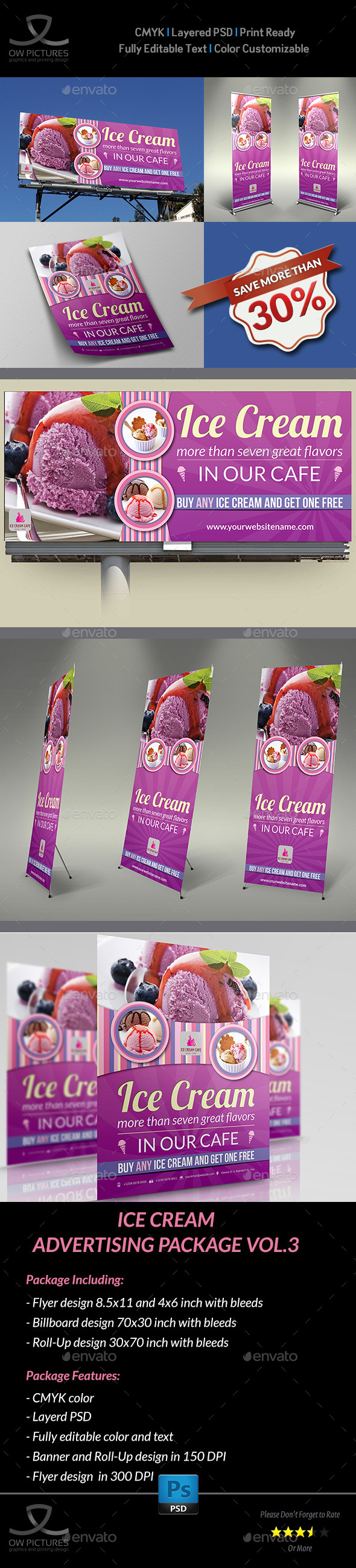 Ice Cream Advertising Package Vol.2 (Signage)