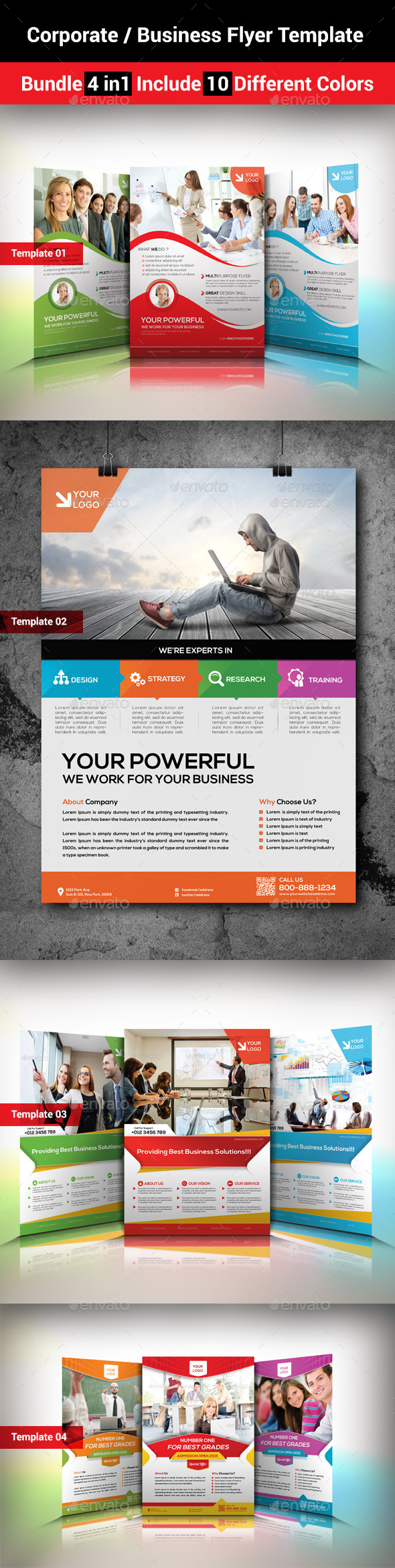 Corporate / Business Flyer Template Bundle 4 in1 (Corporate)