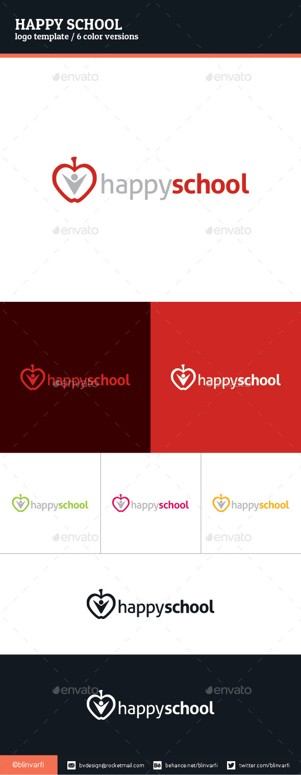 Happy School Logo Template - Symbols Logo Templates