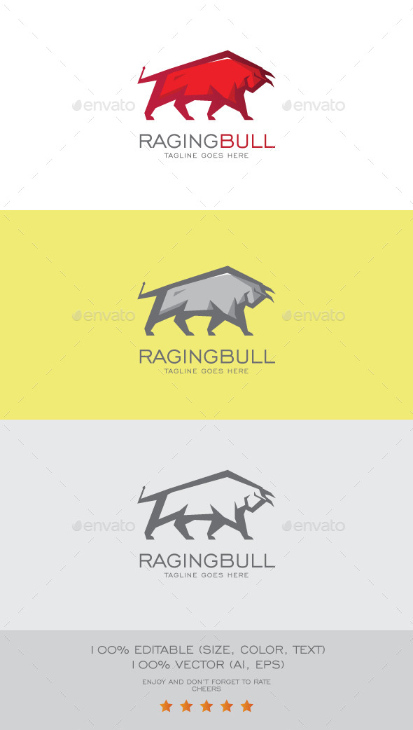 Raging Bull Logo Mascot