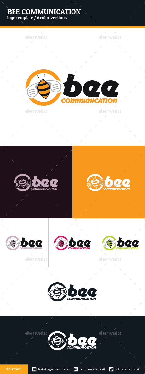 Bee Communication Logo Template Bee Communication Logo Template
