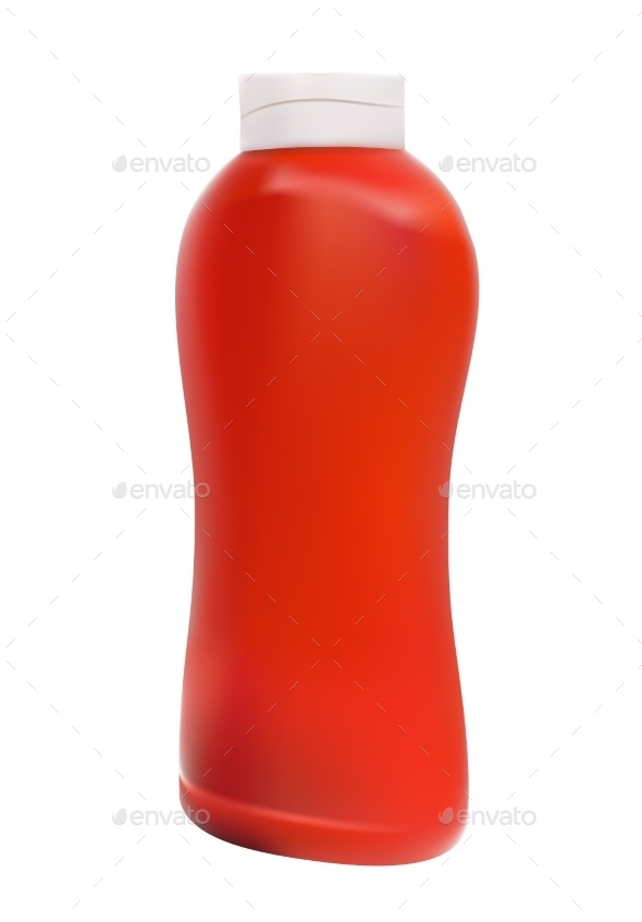 Ketchup Tomato Sauce on White Background Vector (Objects)