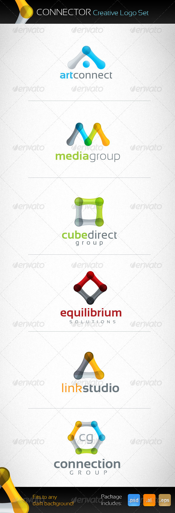 Connector Creative Logo Set - Abstract Logo Templates