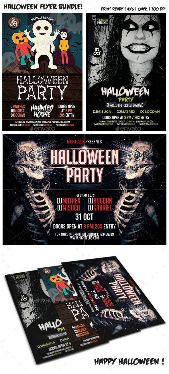 GraphicRiver Halloween Party Flyer Bundle Vol 3 9098554 GraphicRiver Halloween Party Flyer Bundle Vol 3 9098554
