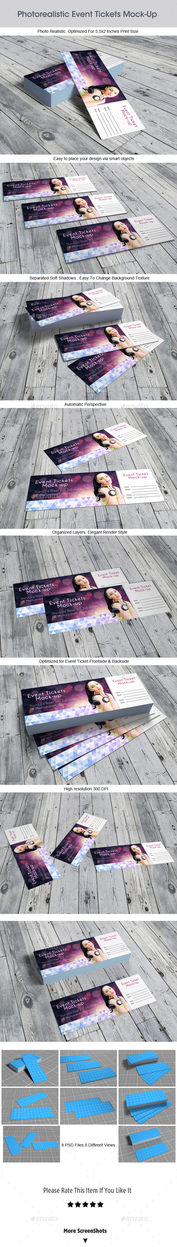 GraphicRiver Photorealistic Event Tickets Mock-Up 9099332 GraphicRiver Photorealistic Event Tickets Mock-Up 9099332