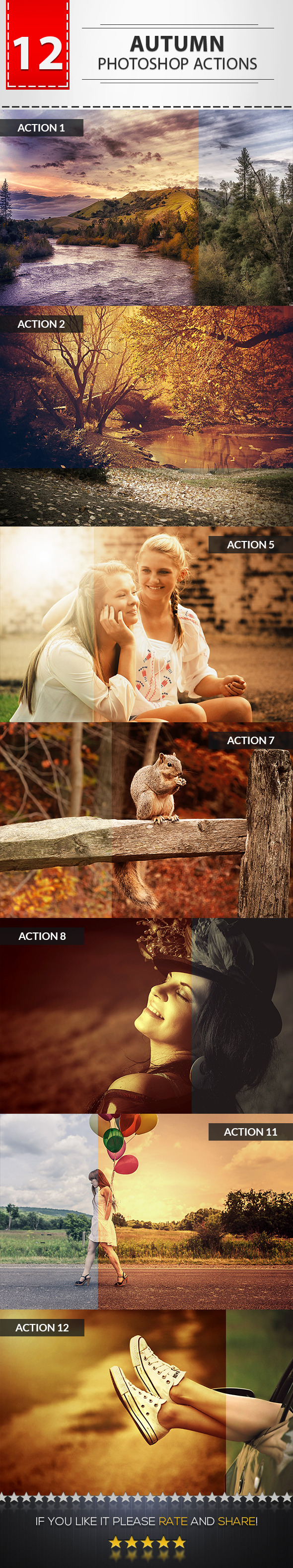 12 Autumn Photoshop Actions