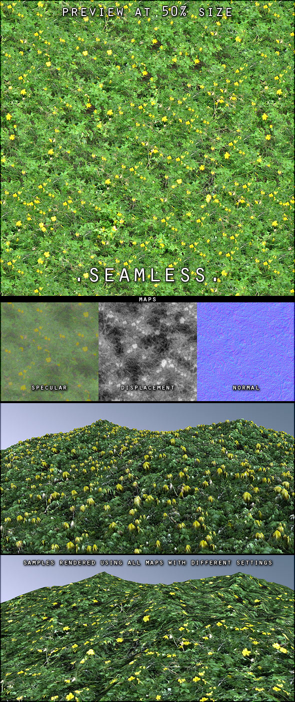 Yellow Flowers and Foliage Seamless Texture Yellow Flowers and Foliage Seamless Texture
