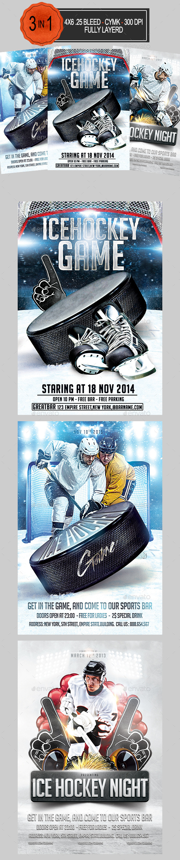 GraphicRiver 3 in 1 Ice Hockey Flyer Bundle 9102239 GraphicRiver 3 in 1 Ice Hockey Flyer Bundle 9102239