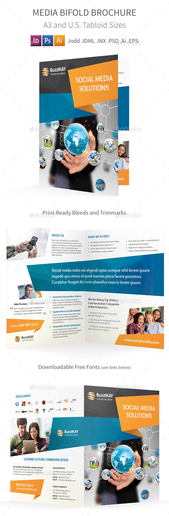 GraphicRiver Media and Communication Bifold Halffold Brochure 9103166 GraphicRiver Media and Communication Bifold Halffold Brochure 9103166
