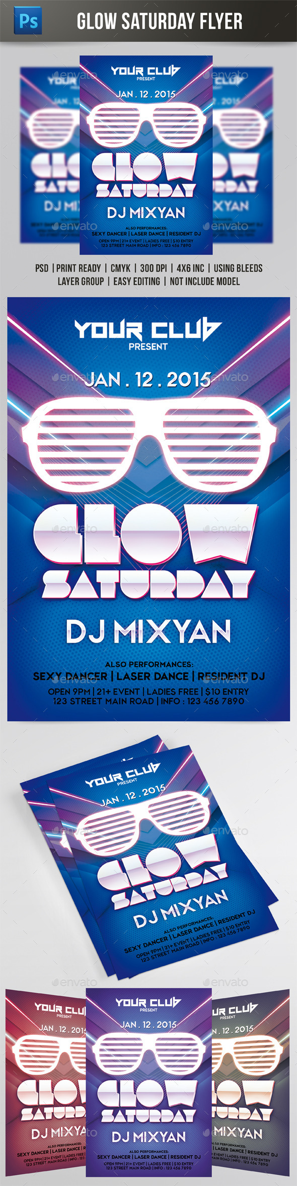 GraphicRiver Glow Saturday Flyer 9103725 GraphicRiver Glow Saturday Flyer 9103725