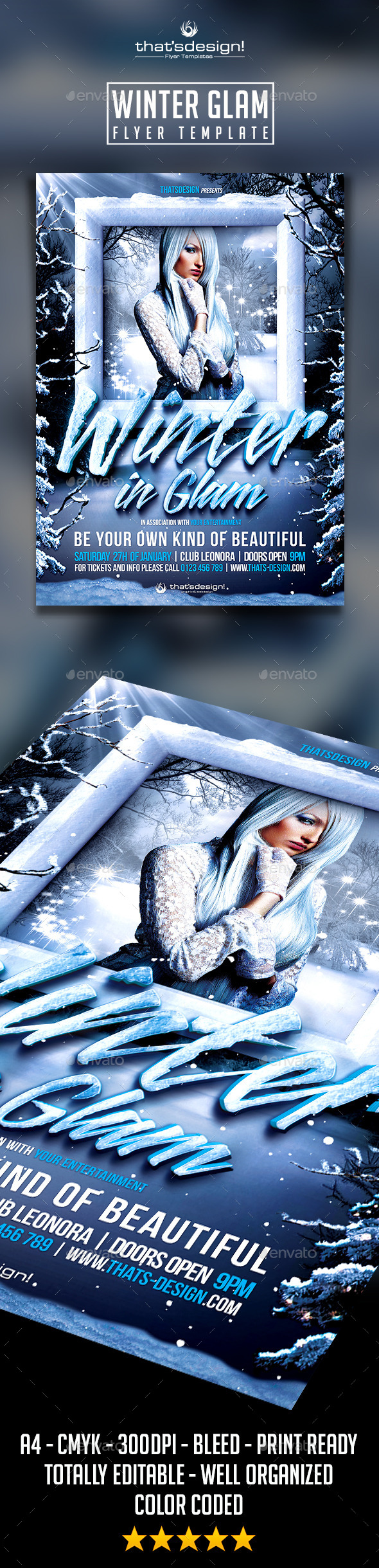 GraphicRiver Winter Glam Flyer Template 9104805 GraphicRiver Winter Glam Flyer Template 9104805