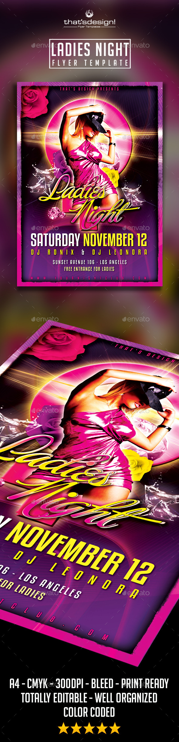 Ladies Night Flyer Template - Clubs & Parties Events
