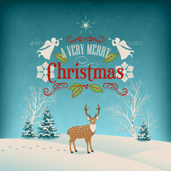 GraphicRiver Christmas Retro Greeting Card 9105810 GraphicRiver Christmas Retro Greeting Card 9105810