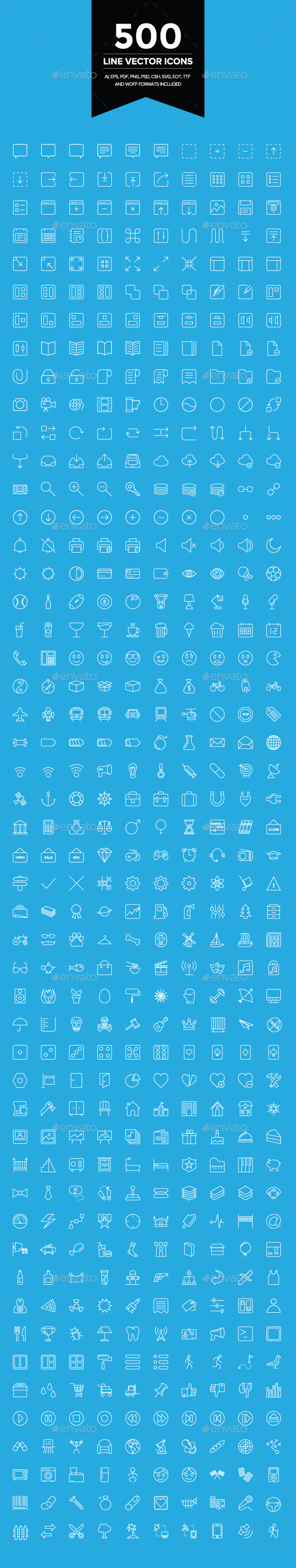 GraphicRiver 500 Line Vector Icons 9106505 GraphicRiver 500 Line Vector Icons 9106505