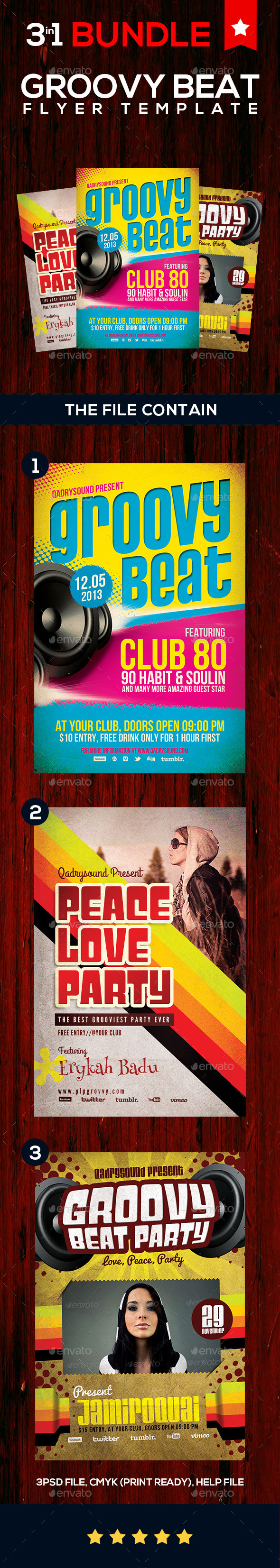 Groovy Beat Flyer BUNDLE (Clubs & Parties)