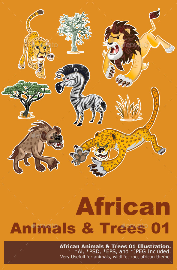 Africa Animals & Trees Collection Set 01 (Animals)